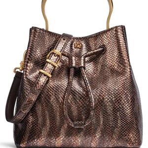 Donna Karan Metallic Snake Print Shoulder Bag
